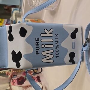 Blue Milk Carton Crossbody Bag